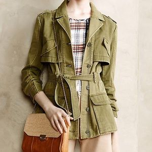 Anthropologie Ruffle back Anorak Size M